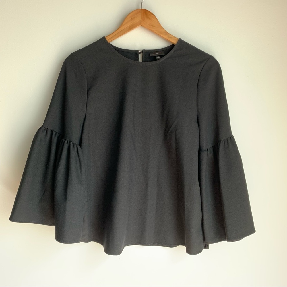 Who What Wear Black Flared Sleeve Blouse